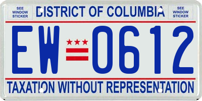 DC license plate EW0612