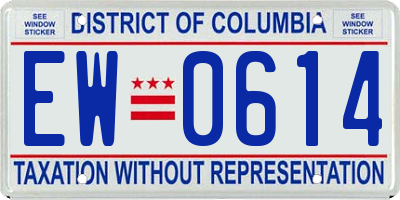 DC license plate EW0614