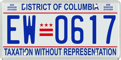 DC license plate EW0617