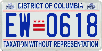 DC license plate EW0618