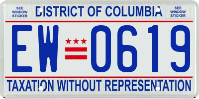 DC license plate EW0619