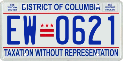DC license plate EW0621