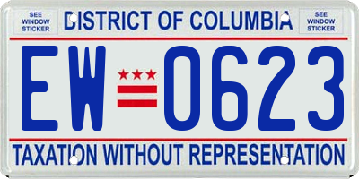 DC license plate EW0623