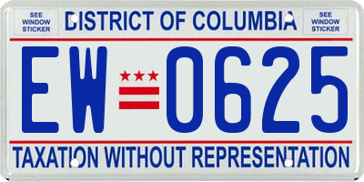 DC license plate EW0625