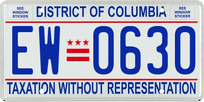 DC license plate EW0630
