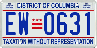 DC license plate EW0631