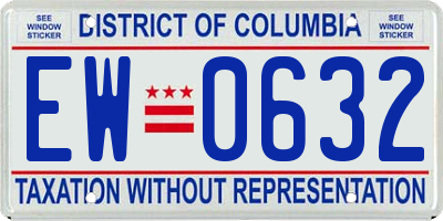 DC license plate EW0632