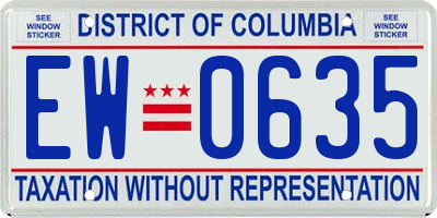 DC license plate EW0635