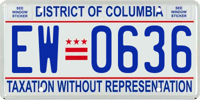 DC license plate EW0636