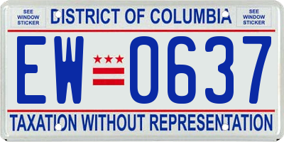 DC license plate EW0637
