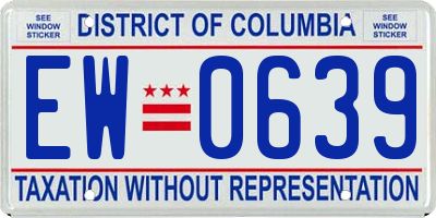 DC license plate EW0639