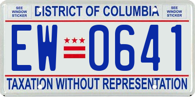 DC license plate EW0641
