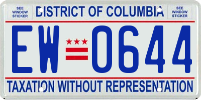 DC license plate EW0644