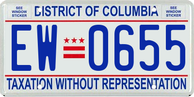 DC license plate EW0655