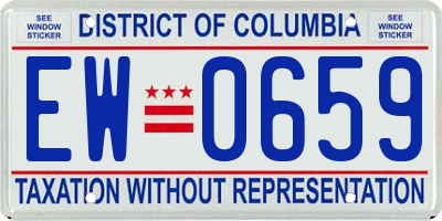DC license plate EW0659