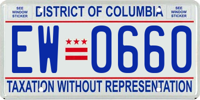 DC license plate EW0660