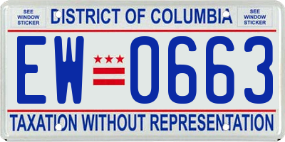 DC license plate EW0663