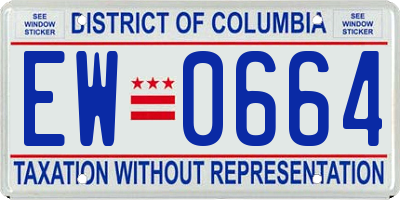 DC license plate EW0664