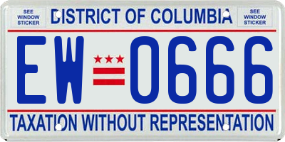 DC license plate EW0666