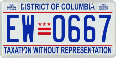 DC license plate EW0667