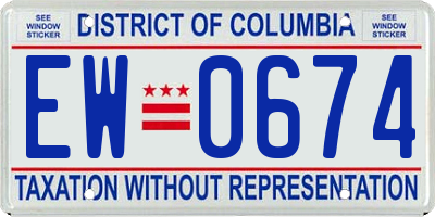 DC license plate EW0674