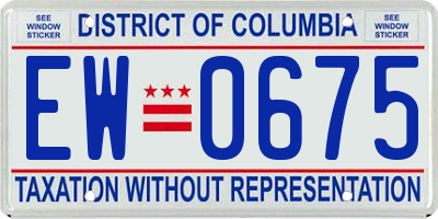 DC license plate EW0675