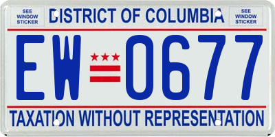DC license plate EW0677
