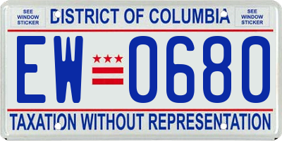 DC license plate EW0680