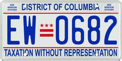 DC license plate EW0682