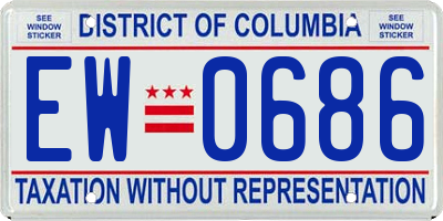 DC license plate EW0686