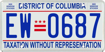 DC license plate EW0687
