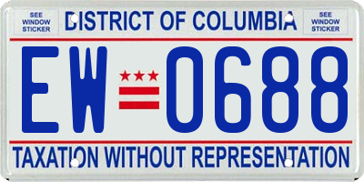 DC license plate EW0688