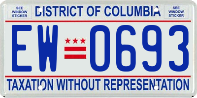 DC license plate EW0693