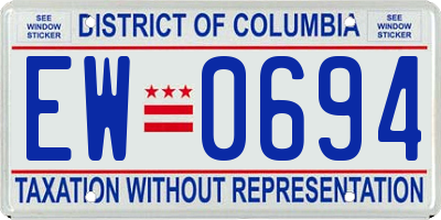 DC license plate EW0694