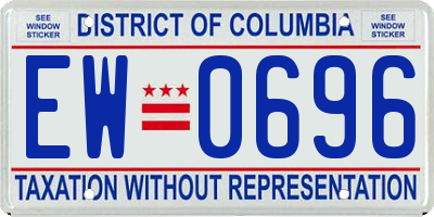 DC license plate EW0696