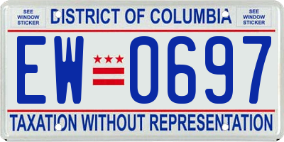 DC license plate EW0697
