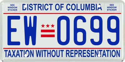 DC license plate EW0699