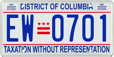 DC license plate EW0701