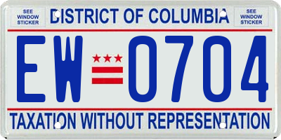 DC license plate EW0704