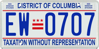 DC license plate EW0707