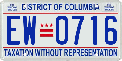 DC license plate EW0716