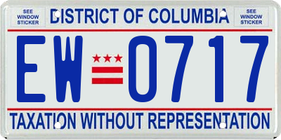 DC license plate EW0717