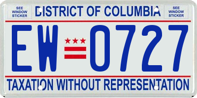 DC license plate EW0727