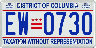 DC license plate EW0730