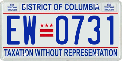 DC license plate EW0731