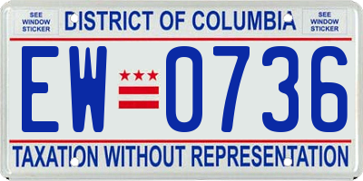 DC license plate EW0736
