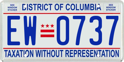 DC license plate EW0737