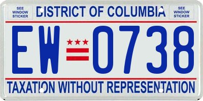 DC license plate EW0738