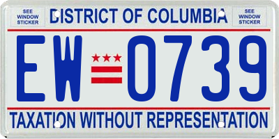 DC license plate EW0739