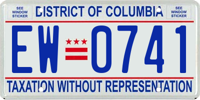 DC license plate EW0741